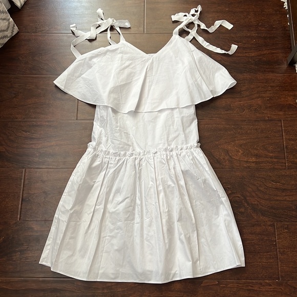 English Factory Shoulder Ties White Dress - Picture 5 of 7